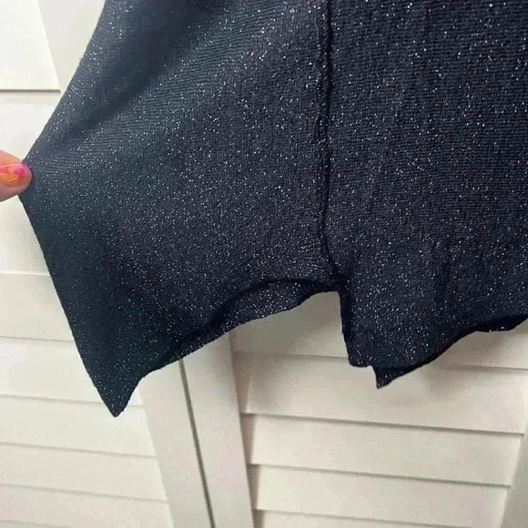 Anthropologie Moth Asymmetrical Metallic Lightweight Sweater Size Small Navy - Picture 5 of 11